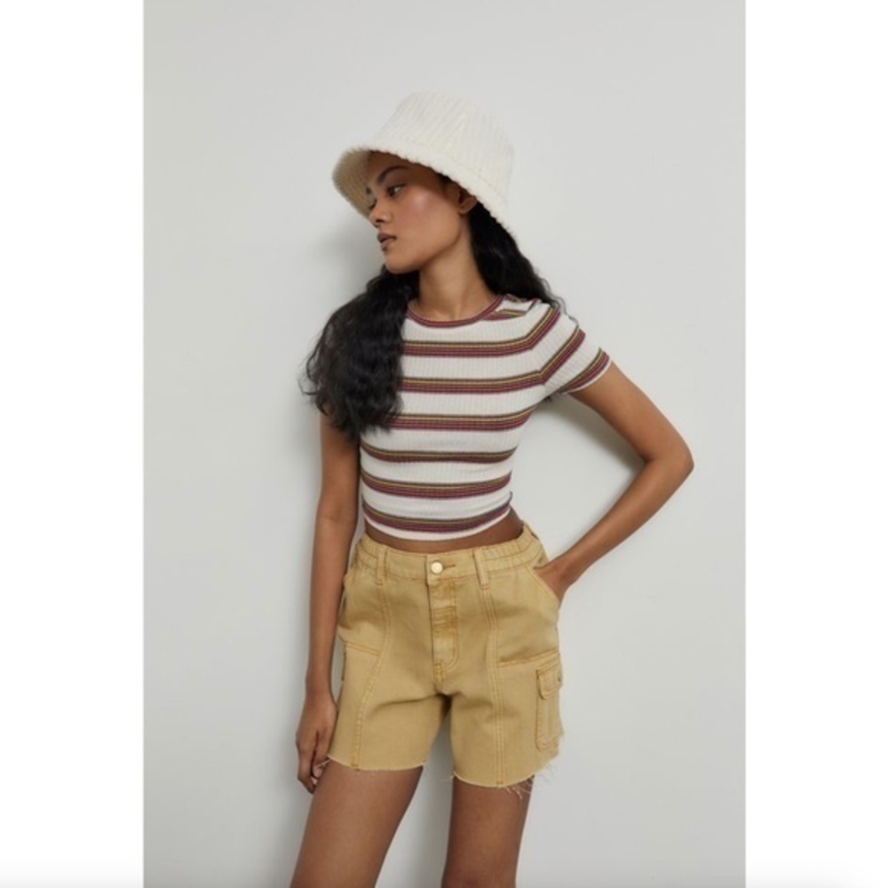 Urban Outfitters BDG Denim Cargo Short Tan 100% Cotton Size Medium